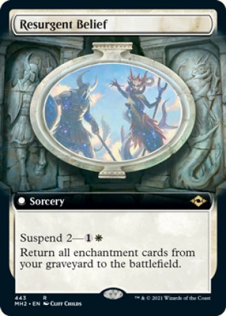 (443) Magic The Gathering Modern Horizons 2: Extras Single: Resurgent Belief (V.3) Holo Rare