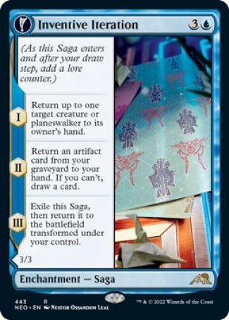 (443) Magic The Gathering Kamigawa: Neon Dynasty: Extras Single: Inventive Iteration // Living Breakthrough (V.2)  Rare