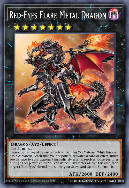 (038) YuGiOh TCG RA01: 25th Anniversary Rarity Collection Single: Red-Eyes Flare Metal Dragon (V.3 - Secret Rare)  Secret Rare