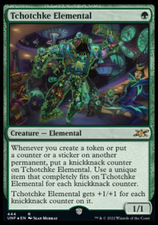 (444) Magic The Gathering Unfinity: Extras Single: Tchotchke Elemental Holo Rare
