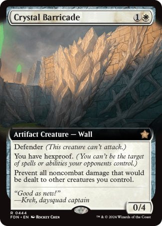 (444) Magic The Gathering Magic: The Gathering Foundations: Extras Single: Crystal Barricade (V.3) Holo Rare