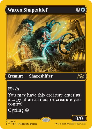 (444) Magic The Gathering Aetherdrift: First-Place Single: Waxen Shapethief (V.1)  Rare