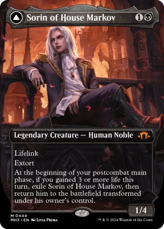 (444) Magic The Gathering Modern Horizons 3: Extras Single: Sorin of House Markov // Sorin, Ravenous Neonate (V.1)  Holo Mythic