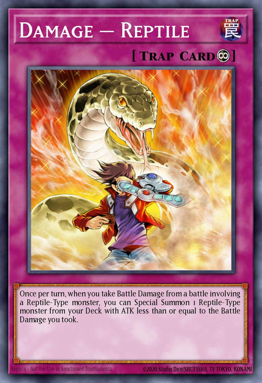 (058) YuGiOh TCG ANGU: Ancient Guardians Single: Damage = Reptile  Rare