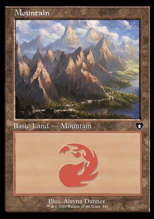 (446) Magic The Gathering Commander Masters: Extras Single: Mountain (V.1) Holo Land
