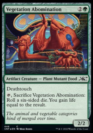 (446) Magic The Gathering Unfinity: Extras Single: Vegetation Abomination Holo Common
