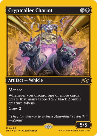 (446) Magic The Gathering Aetherdrift: First-Place Single: Cryptcaller Chariot (V.1)  Rare