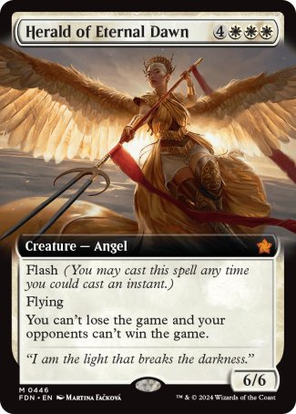 (446) Magic The Gathering Magic: The Gathering Foundations: Extras Single: Herald of Eternal Dawn (V.5) Holo Mythic