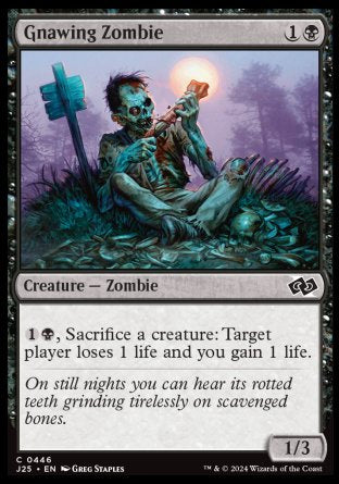 (446) Magic The Gathering Foundations Jumpstart Single: Gnawing Zombie  Common