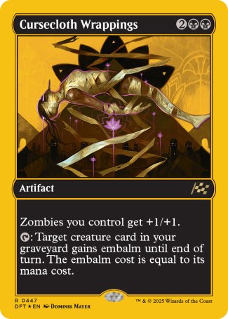 (447) Magic The Gathering Aetherdrift: First-Place Single: Cursecloth Wrappings  Rare