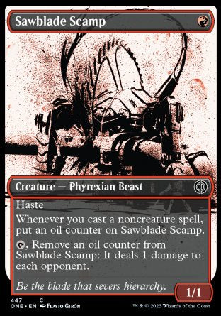 (447) Magic The Gathering Phyrexia: All Will Be One: Extras Single: Sawblade Scamp (V.2) Holo Common