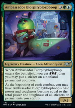 (447) Magic The Gathering Unfinity: Extras Single: Ambassador Blorpityblorpboop (V.2)  Uncommon