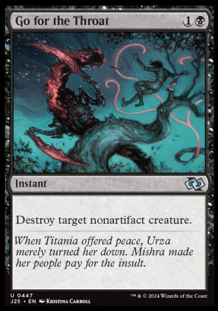 (447) Magic The Gathering Foundations Jumpstart Single: Go for the Throat  Uncommon