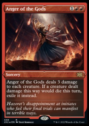 (448) Magic The Gathering Double Masters 2022: Extras Single: Anger of the Gods (V.2)  Rare