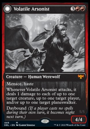 (448) Magic The Gathering Innistrad: Double Feature Single: Volatile Arsonist // Dire-Strain Anarchist  Mythic