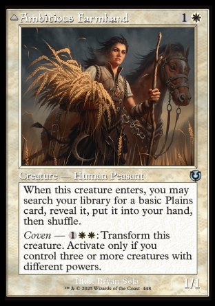 (448) Magic The Gathering Innistrad Remastered: Extras Single: Ambitious Farmhand // Seasoned Cathar Holo Uncommon