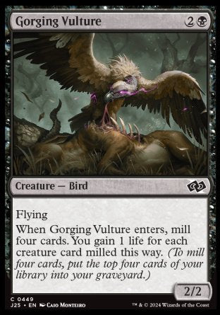 (449) Magic The Gathering Foundations Jumpstart Single: Gorging Vulture  Common