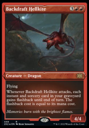 (449) Magic The Gathering Double Masters 2022: Extras Single: Backdraft Hellkite  Rare