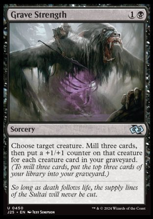 (450) Magic The Gathering Foundations Jumpstart Single: Grave Strength  Uncommon