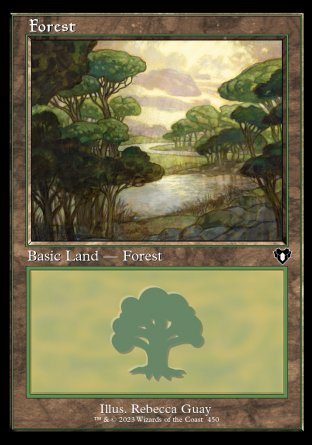 (450) Magic The Gathering Commander Masters: Extras Single: Forest (V.2)  Land