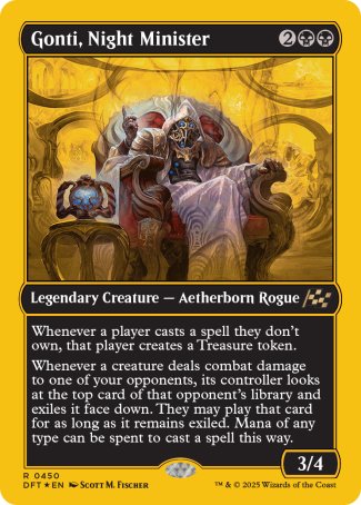 (450) Magic The Gathering Aetherdrift: First-Place Single: Gonti, Night Minister  Rare
