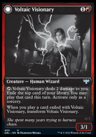 (450) Magic The Gathering Innistrad: Double Feature Single: Voltaic Visionary // Volt-Charged Berserker Holo Uncommon