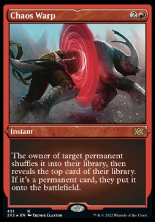 (451) Magic The Gathering Double Masters 2022: Extras Single: Chaos Warp (V.2) Holo Rare