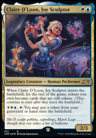 (451) Magic The Gathering Unfinity: Extras Single: Claire D'Loon, Joy Sculptor (V.2) Holo Rare