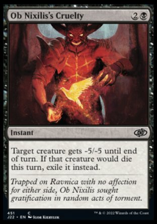 (451) Magic The Gathering Jumpstart 2022 Single: Ob Nixilis's Cruelty  Common