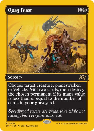 (452) Magic The Gathering Aetherdrift: First-Place Single: Quag Feast  Rare