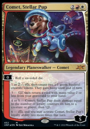 (452) Magic The Gathering Unfinity: Extras Single: Comet, Stellar Pup (V.2) Holo Mythic