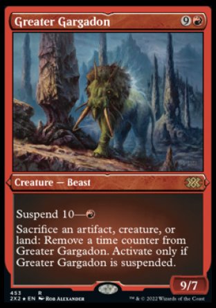(453) Magic The Gathering Double Masters 2022: Extras Single: Greater Gargadon Holo Rare