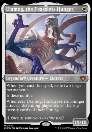 (454) Magic The Gathering Commander Masters: Extras Single: Ulamog, the Ceaseless Hunger (V.1) Holo Mythic