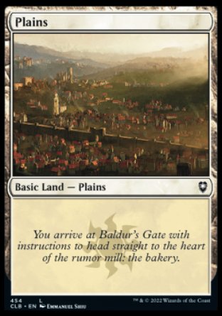 (454) Magic The Gathering Commander Legends: Battle for Baldur's Gate: Extras Single: Plains (V.4)  Land