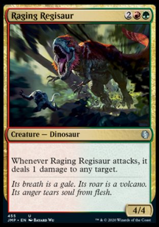 (455) Magic The Gathering Jumpstart Single: Raging Regisaur  Uncommon