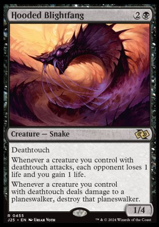 (455) Magic The Gathering Foundations Jumpstart Single: Hooded Blightfang  Rare