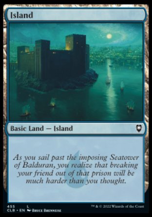 (455) Magic The Gathering Commander Legends: Battle for Baldur's Gate: Extras Single: Island (V.1) Holo Land