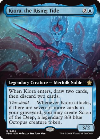 (455) Magic The Gathering Magic: The Gathering Foundations: Extras Single: Kiora, the Rising Tide (V.3) Holo Rare