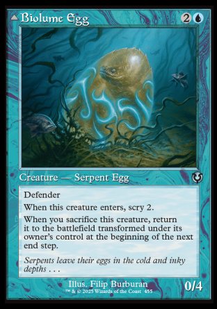 (455) Magic The Gathering Innistrad Remastered: Extras Single: Biolume Egg // Biolume Serpent  Uncommon