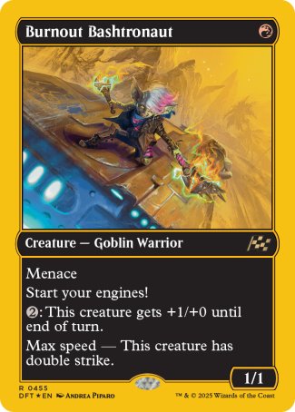 (455) Magic The Gathering Aetherdrift: First-Place Single: Burnout Bashtronaut (V.1)  Rare