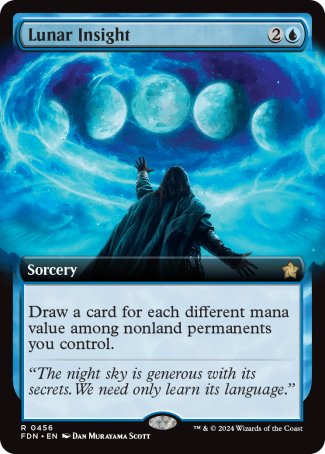 (456) Magic The Gathering Magic: The Gathering Foundations: Extras Single: Lunar Insight (V.3)  Rare