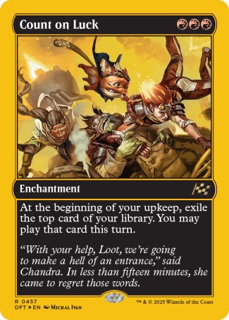 (457) Magic The Gathering Aetherdrift: First-Place Single: Count on Luck  Rare