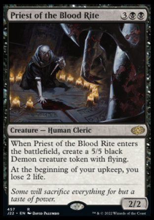 (457) Magic The Gathering Jumpstart 2022 Single: Priest of the Blood Rite  Rare