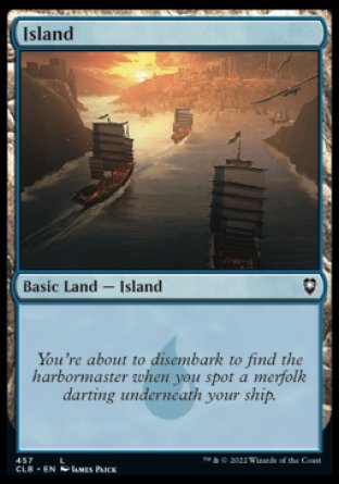 (457) Magic The Gathering Commander Legends: Battle for Baldur's Gate: Extras Single: Island (V.3) Holo Land