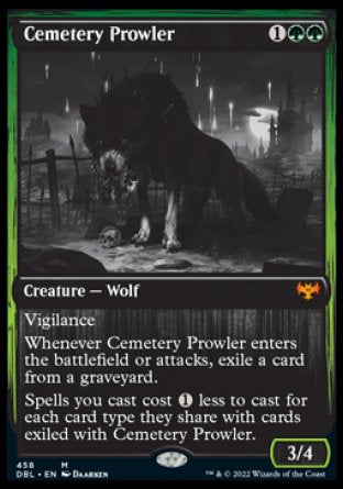 (458) Magic The Gathering Innistrad: Double Feature Single: Cemetery Prowler Holo Mythic