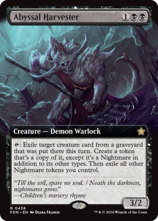 (458) Magic The Gathering Magic: The Gathering Foundations: Extras Single: Abyssal Harvester (V.3) Holo Rare