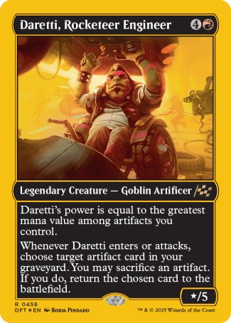 (458) Magic The Gathering Aetherdrift: First-Place Single: Daretti, Rocketeer Engineer  Rare