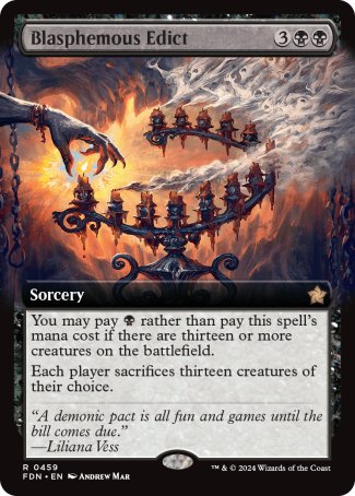 (459) Magic The Gathering Magic: The Gathering Foundations: Extras Single: Blasphemous Edict (V.3) Holo Rare