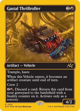 (461) Magic The Gathering Aetherdrift: First-Place Single: Gastal Thrillroller (V.1)  Rare