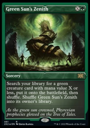 (461) Magic The Gathering Double Masters 2022: Extras Single: Green Sun's Zenith  Rare